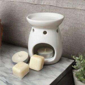 Ceramic Wax Melt Kit- White, comes with wax melts & candles